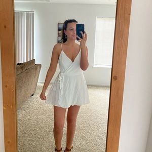 NWOT Lulus Camden White Wrap Skort Dress